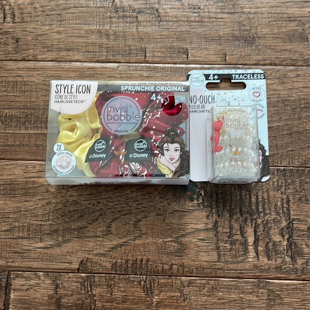 Disney Hair Scrunchies invisibobble Princess Belle Sprunchies and Hair Spirals